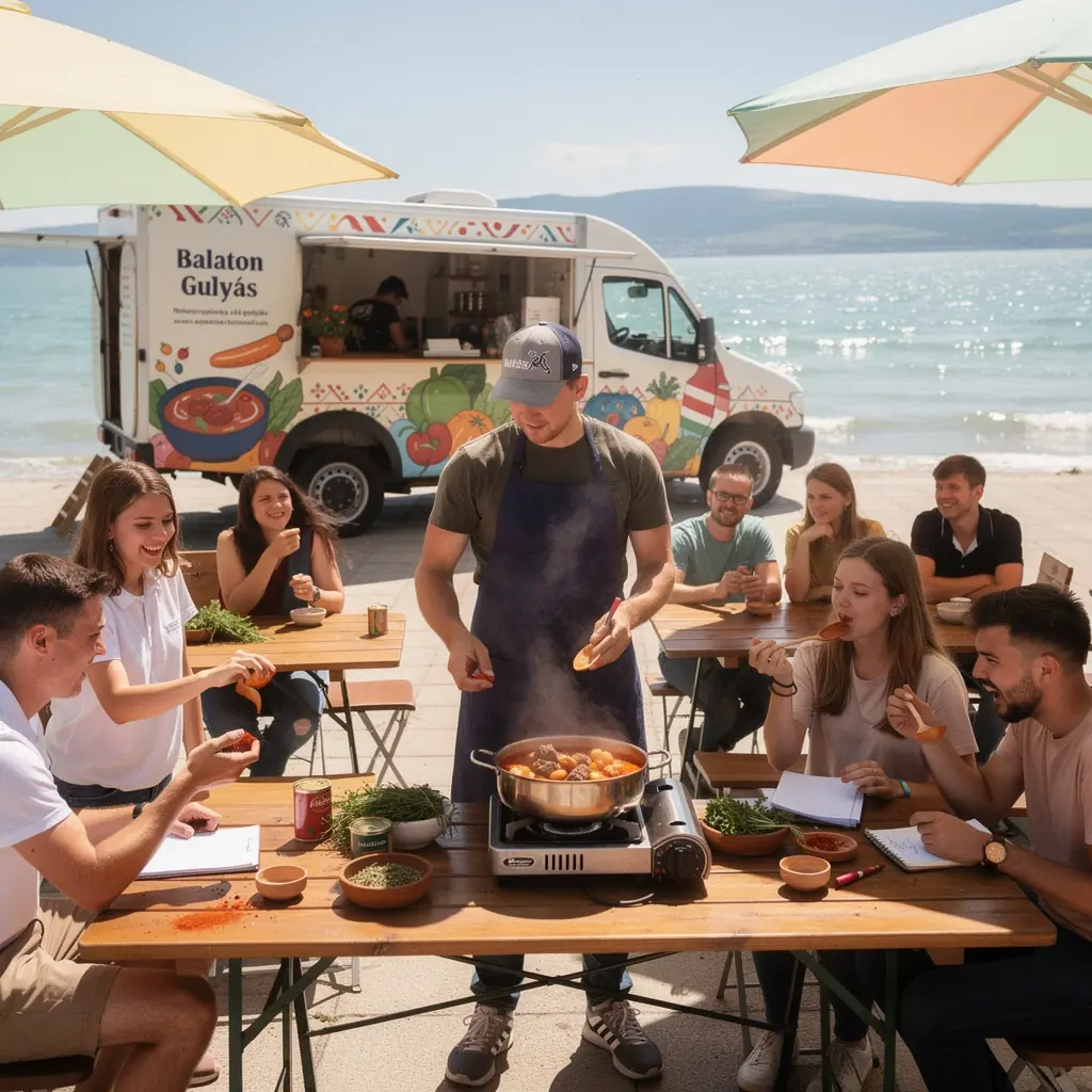 Hagyományos lángos készítése, amelyet friss fokhagymás tejföllel és sajttal tálalnak.